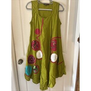 Junglee Billee Applique Hippie Boutique Dress NWT Free Size B10